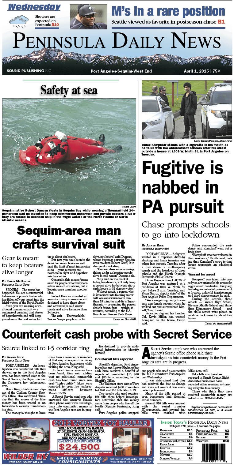 Today's front page tailored for the PDN's Clallam County edition. There's more inside that isn't online! ()