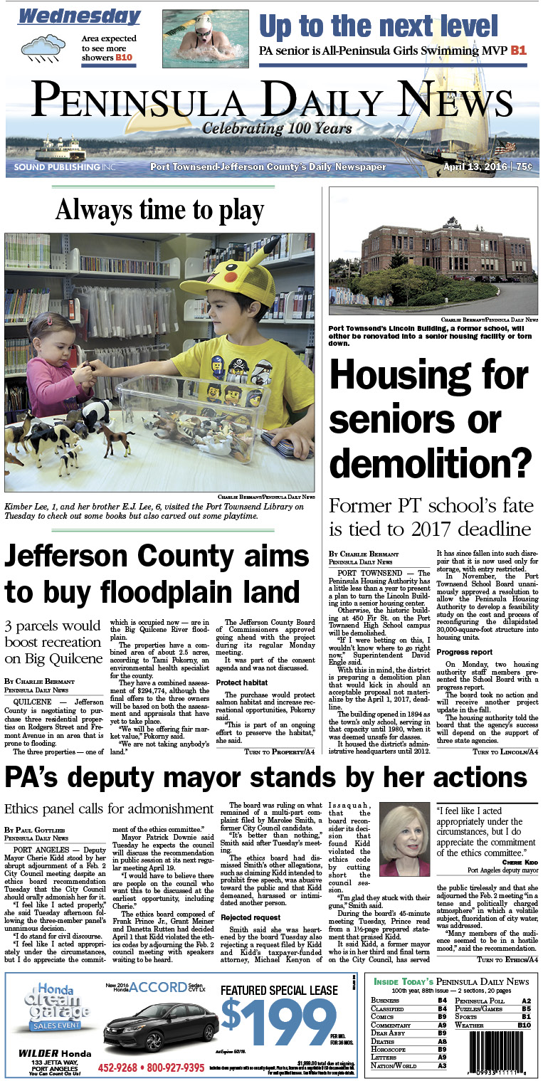 Today's front page tailored for the PDN's readers in Jefferson County. There's more inside that isn't online! ()