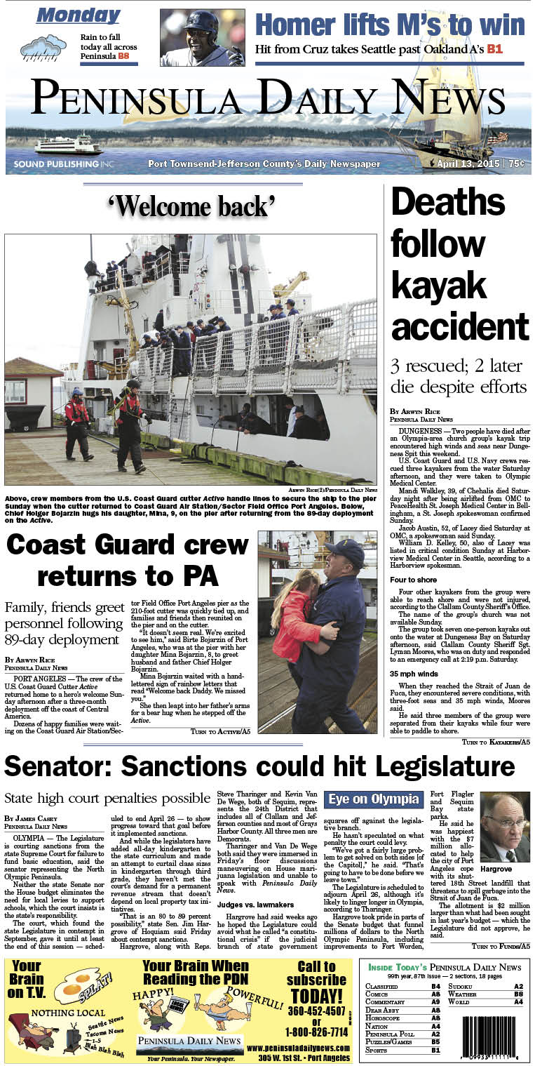 Today's front page tailored for the PDN's Jefferson County edition. There's more inside that isn't online! ()