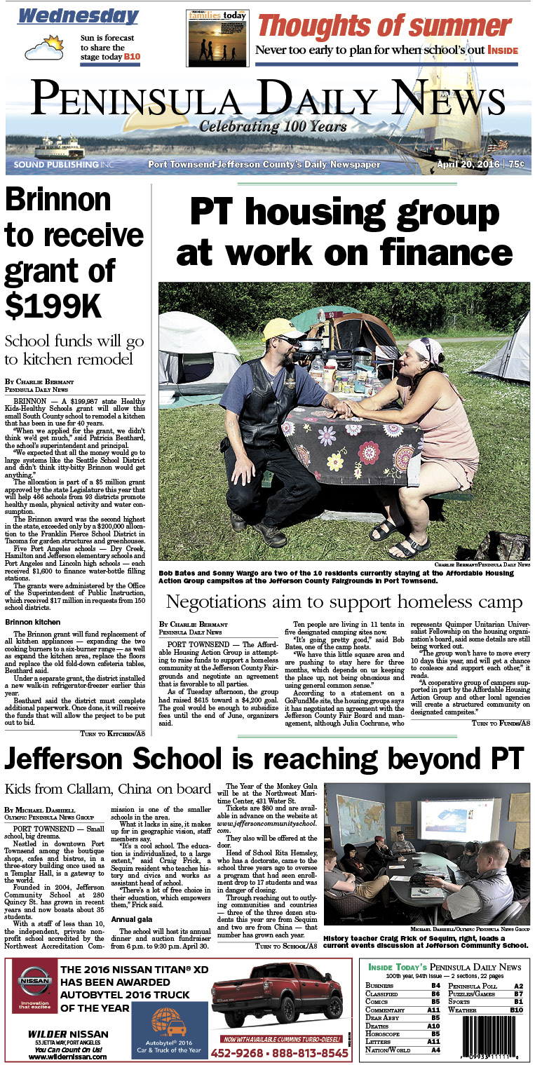 Today's front page tailored for the PDN's readers in Jefferson County. There's more inside that isn't online! ()