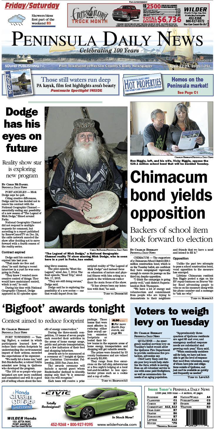 Today's front page tailored for the PDN's readers in Jefferson County. There's more inside that isn't online! ()