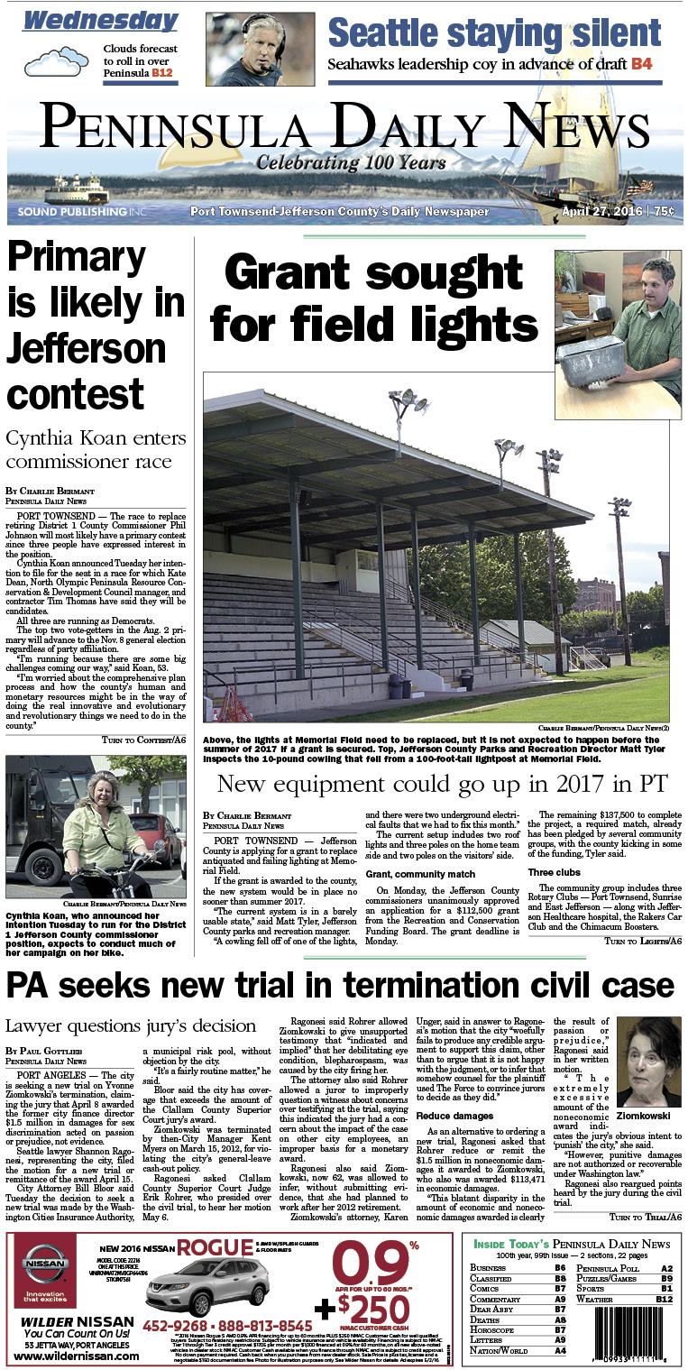 Today's front page tailored for the PDN's readers in Jefferson County. There's more inside that isn't online! ()
