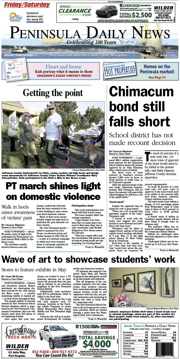 Today's front page tailored for the PDN's readers in Jefferson County. There's more inside that isn't online! ()