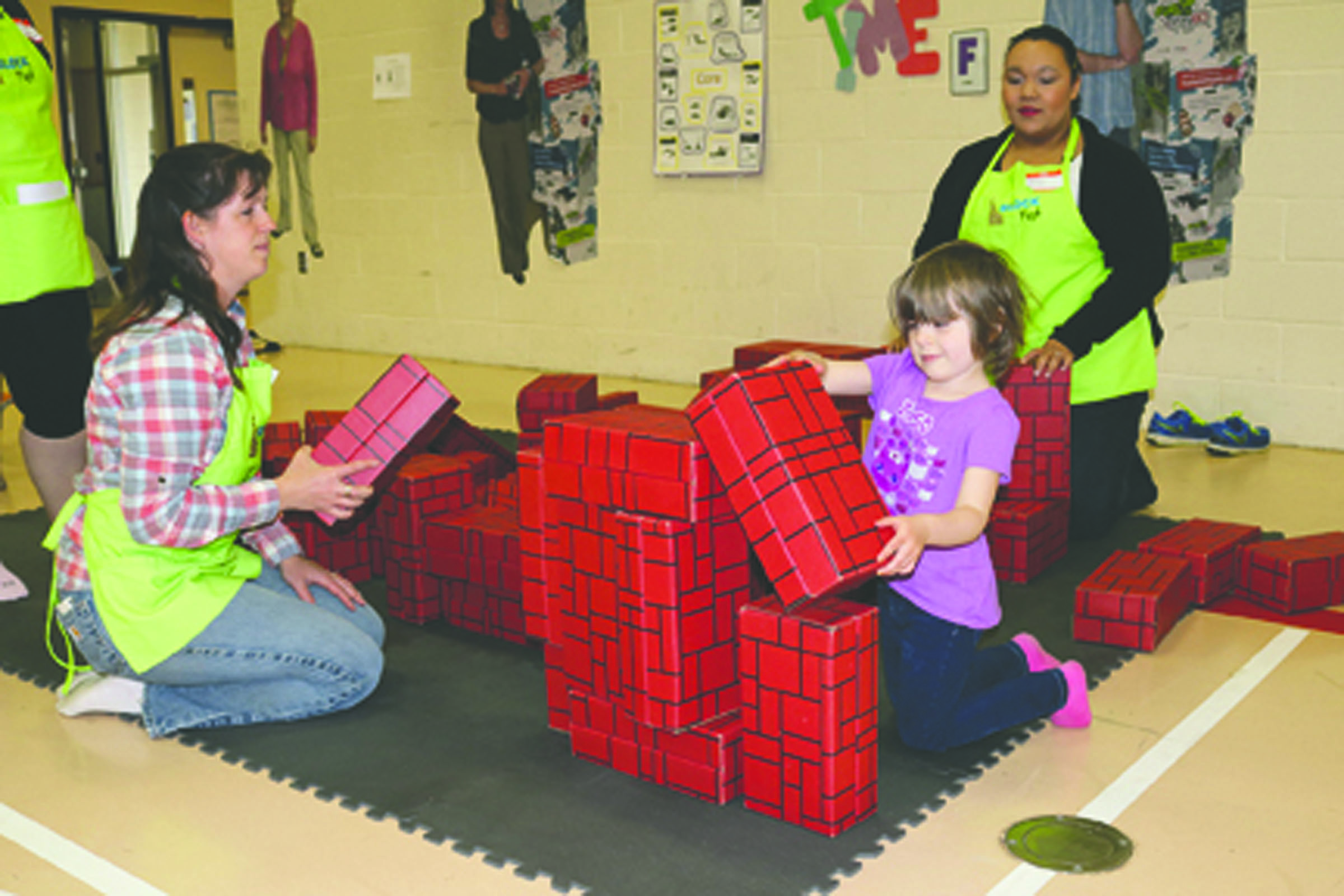 Participants of the April 23 BLOCK Fest event at Jefferson Elementary School are