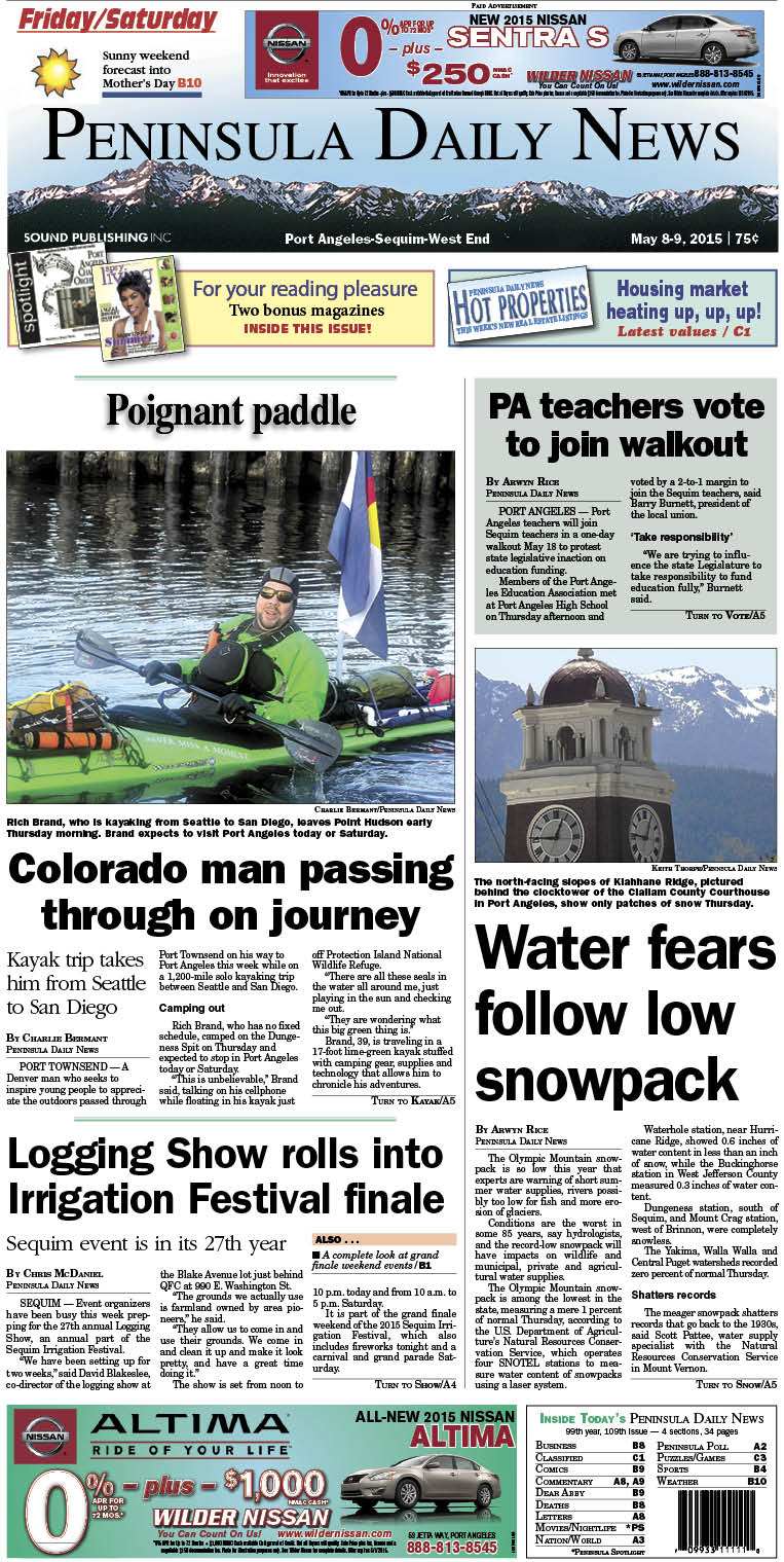 Today's front page tailored for the PDN's Clallam County readers. There's more inside that isn't online! ()