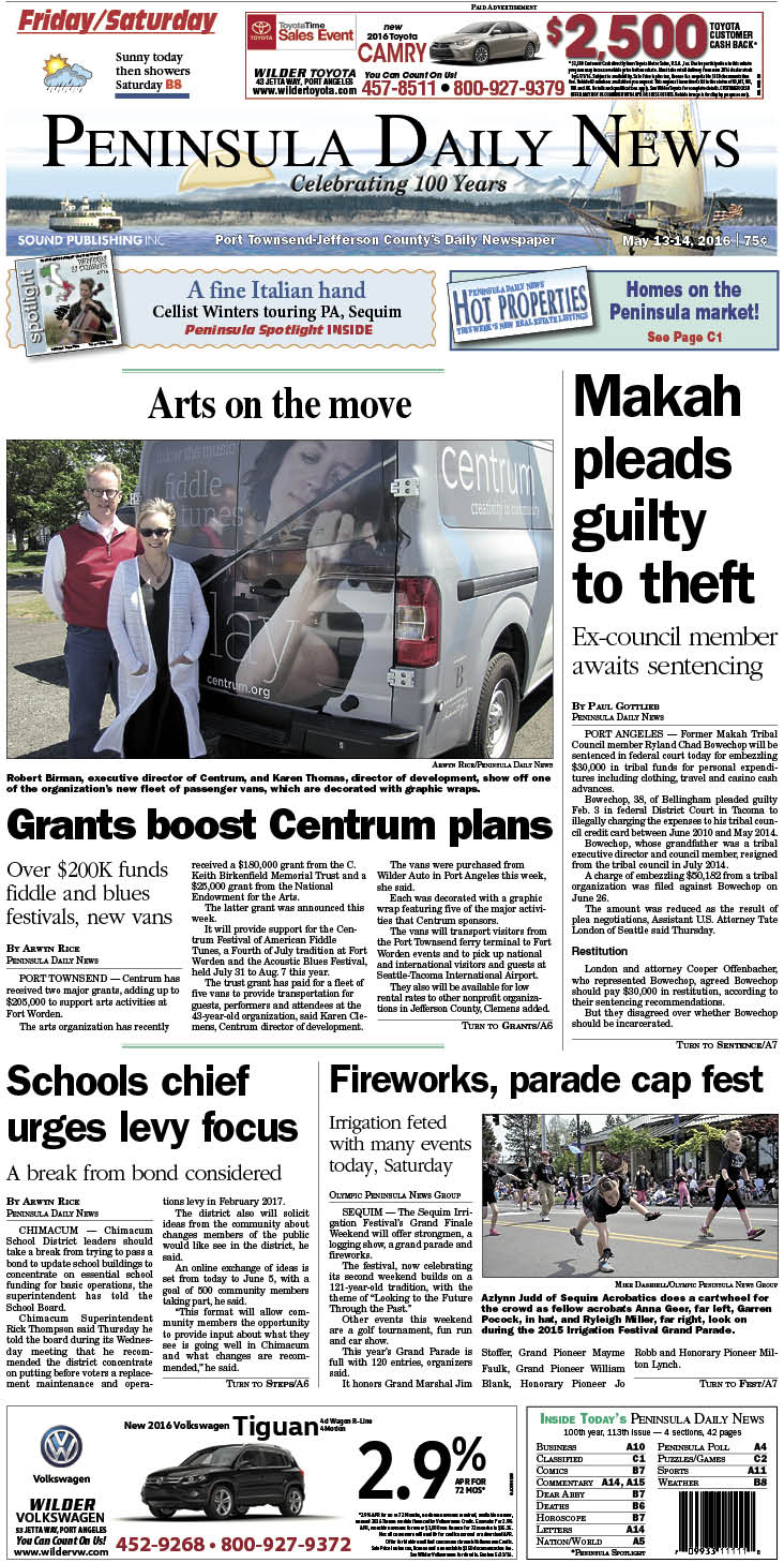 Today's front page tailored for the PDN's readers in Jefferson County. There's more inside that isn't online! ()