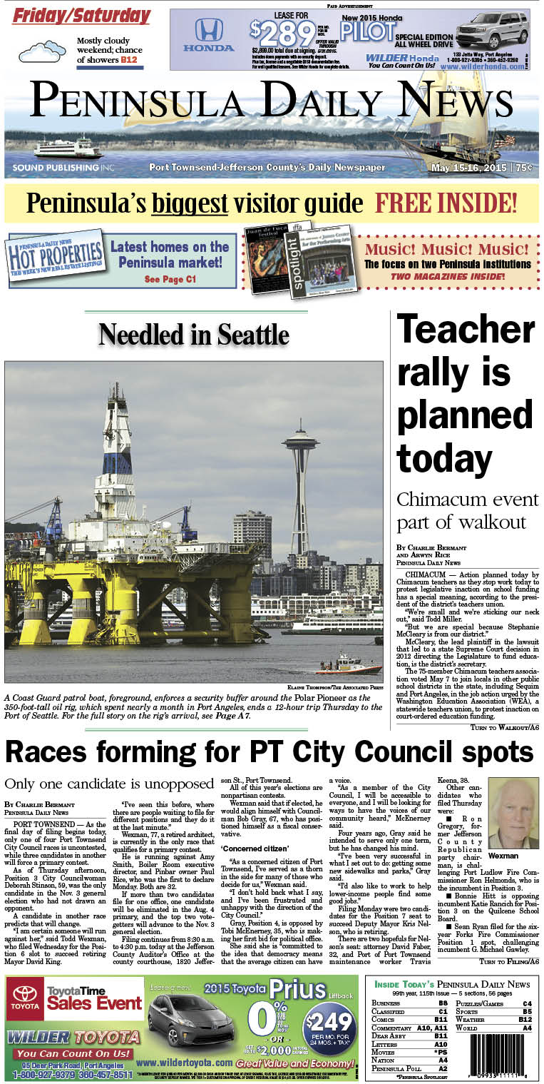 Today's front page tailored for the PDN's Jefferson County readers. There's more inside that isn't online! ()