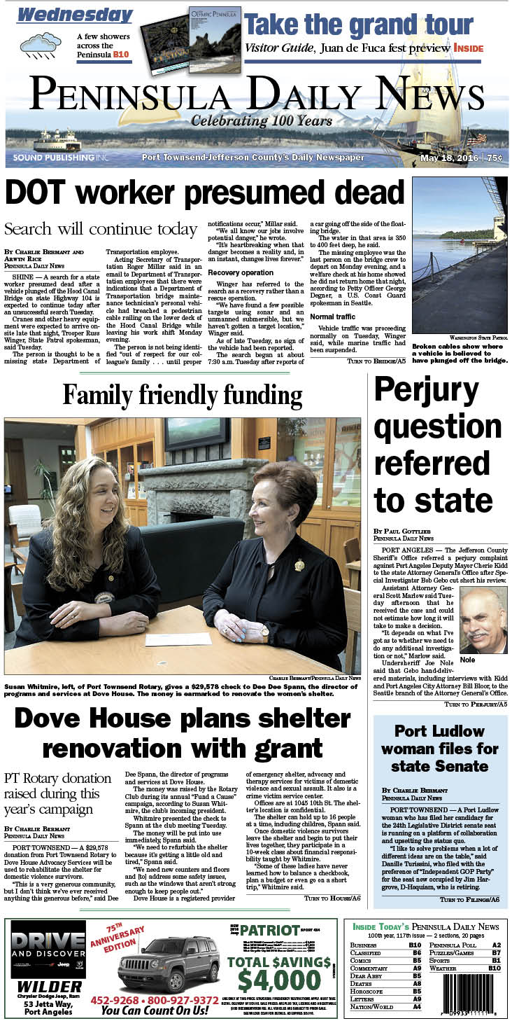 Today's front page tailored for the PDN's readers in Jefferson County. There's more inside that isn't online! ()
