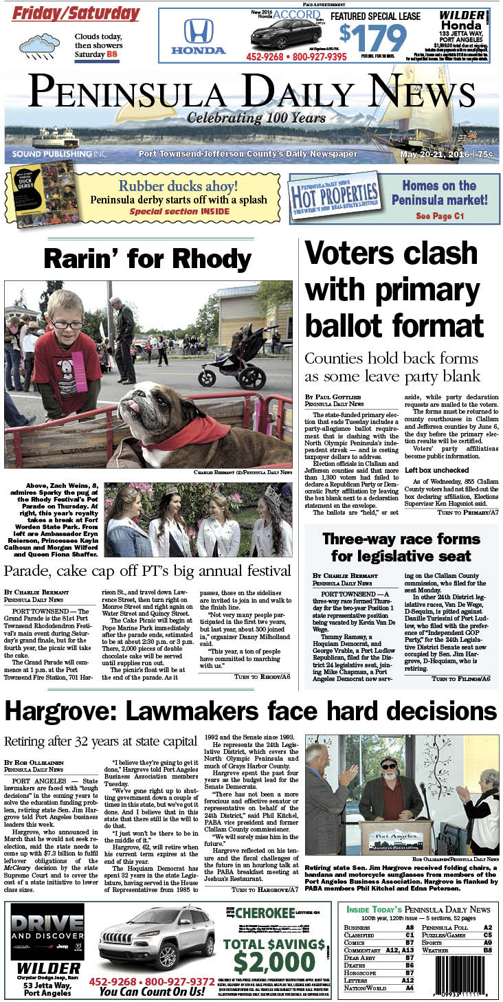 Today's front page tailored for the PDN's readers in Jefferson County. There's more inside that isn't online! ()