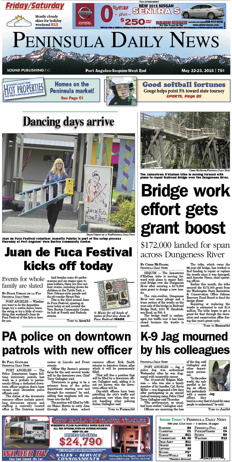 Today's front page tailored for the PDN's Clallam County readers. There's more inside that isn't online! ()