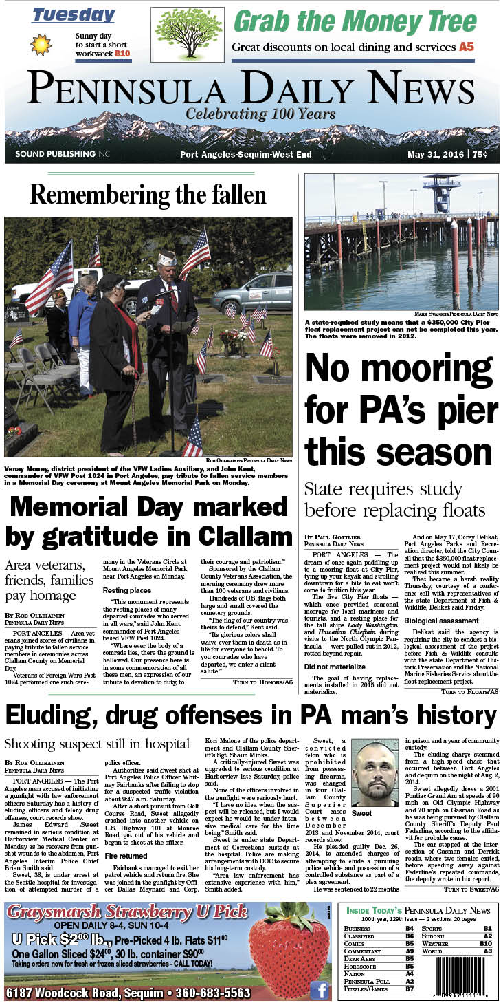 Today's front page tailored for the PDN's readers in Clallam County. There's more inside that isn't online! ()
