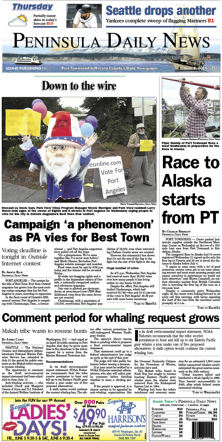 Today's front page tailored for the PDN's Jefferson County readers. There's more inside that isn't online! ()