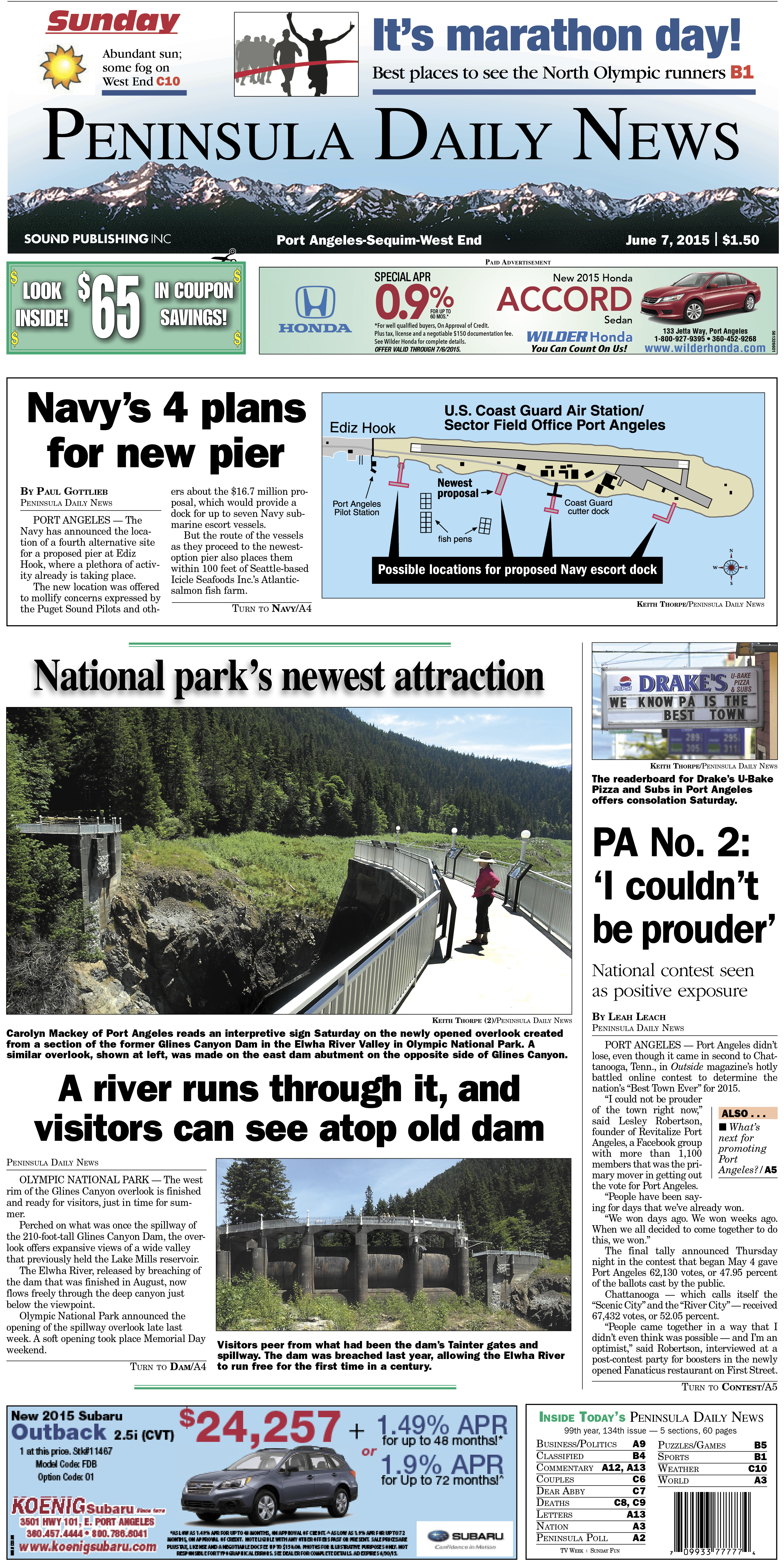 Today's front page tailored for the PDN's Clallam County readers. There's more inside that isn't online! ()