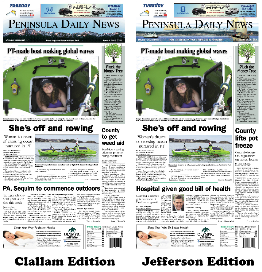 Today's front page tailored for the PDN's Clallam and Jefferson readers. There's more inside that isn't online! ()