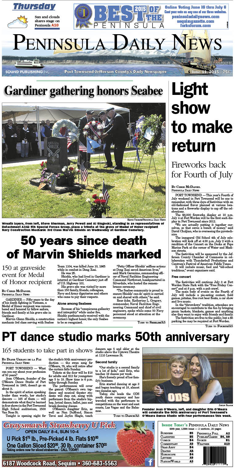 Today's front page tailored for the PDN's Jefferson County readers. There's more inside that isn't online! ()