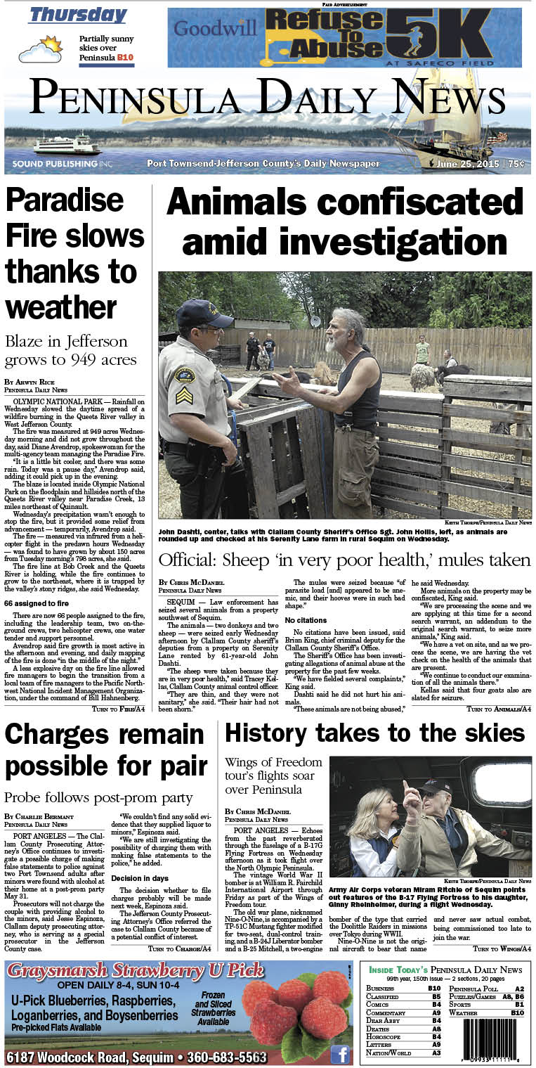 Today's front page tailored for the PDN's readers in Jefferson County. There's more inside that isn't online! ()