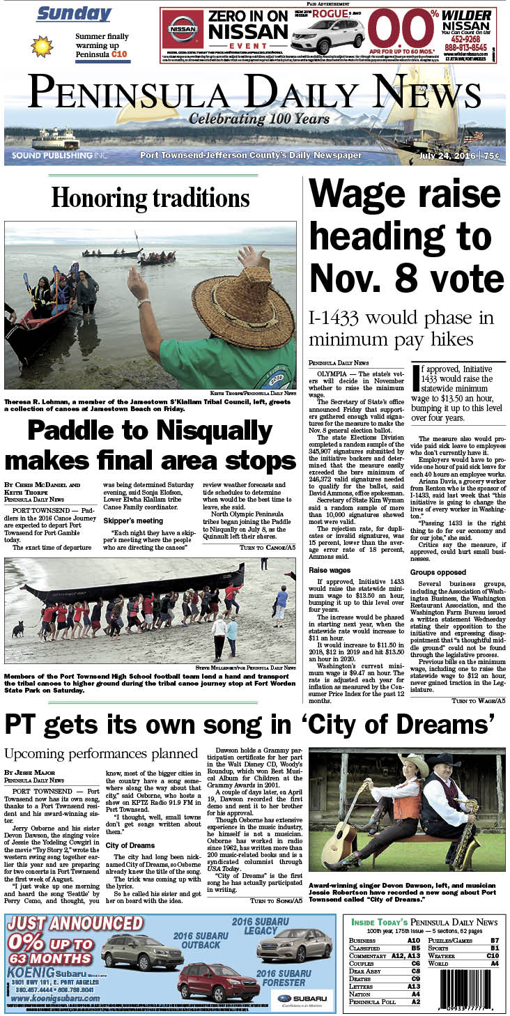 Today's front page tailored for the PDN's readers in Jefferson County. There's more inside that isn't online! ()