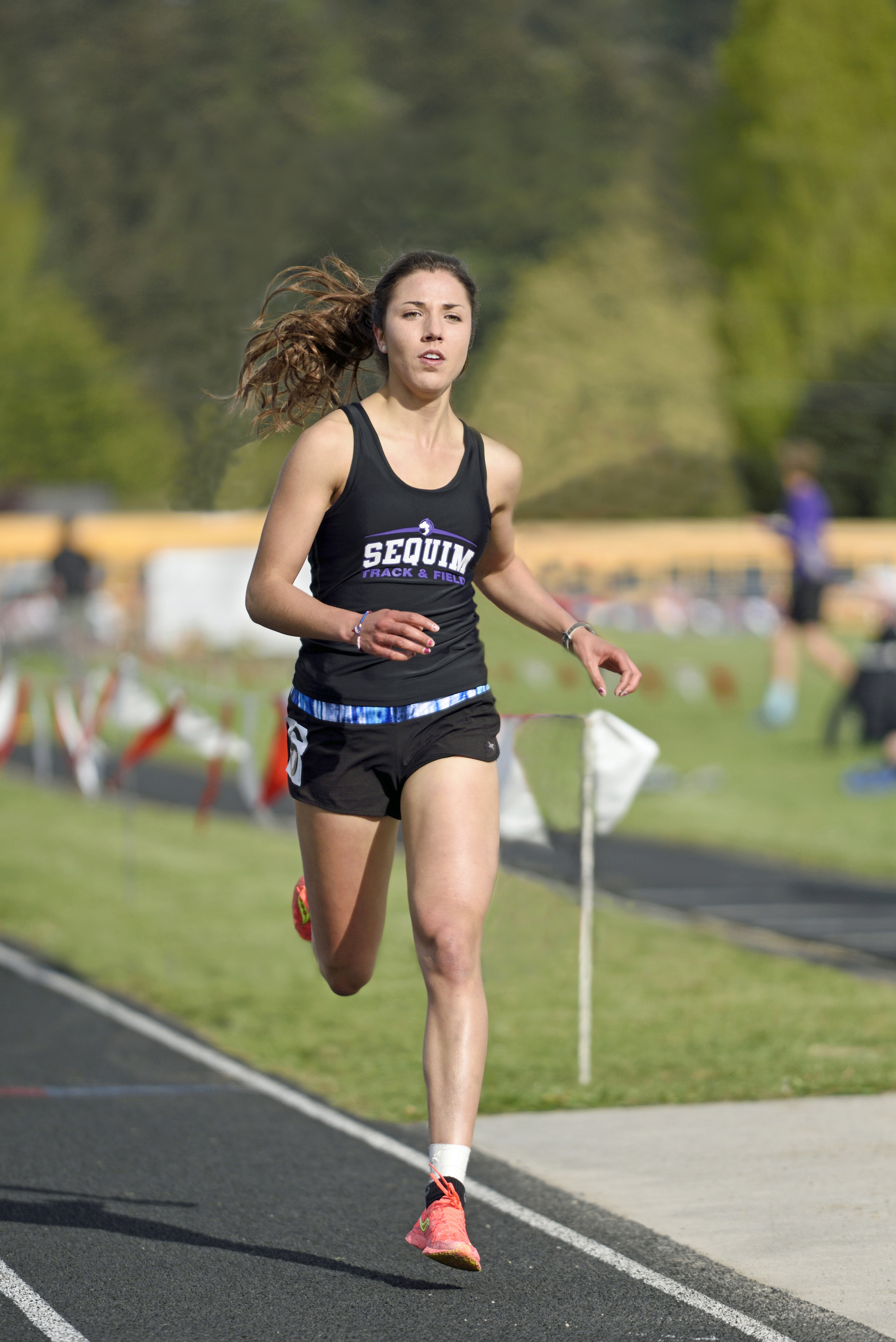 Sequim's Waverly Shreffler is the All-Peninsula Girls Track and Field MVP for the second straight year. She won the Class 2A 800-meter state championship. (Dave Shreffler/for Peninsula Daily News)