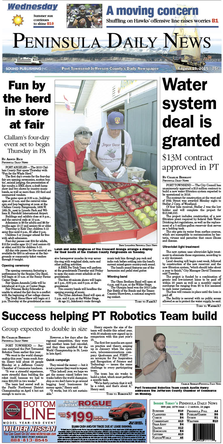 Today's front page tailored for the PDN's readers in Jefferson County. There's more inside that isn't online!