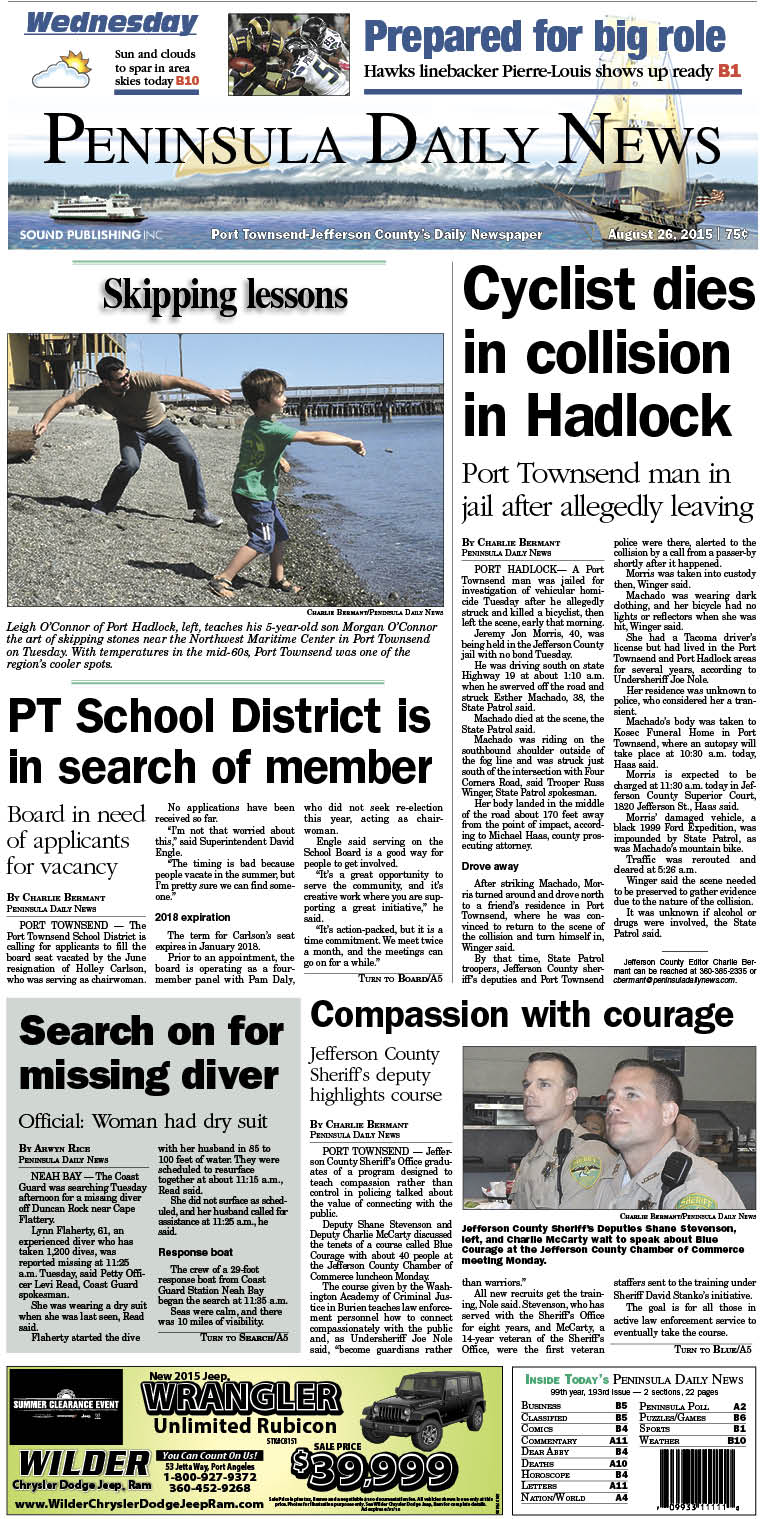 Today's front page tailored for the PDN's readers in Jefferson County. There's more inside that isn't online!