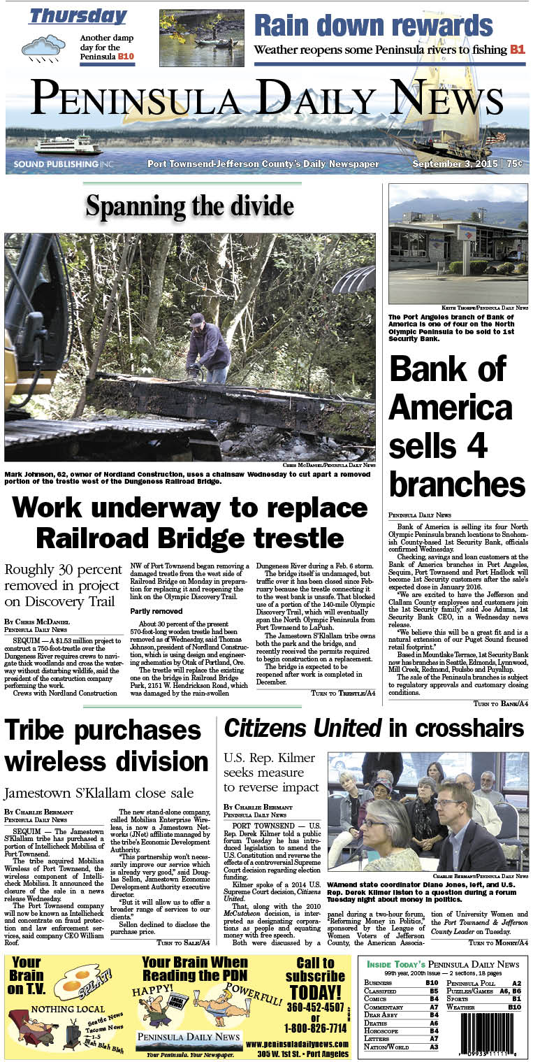 Today's front page tailored for the PDN's readers in Jefferson County. There's more inside that isn't online!
