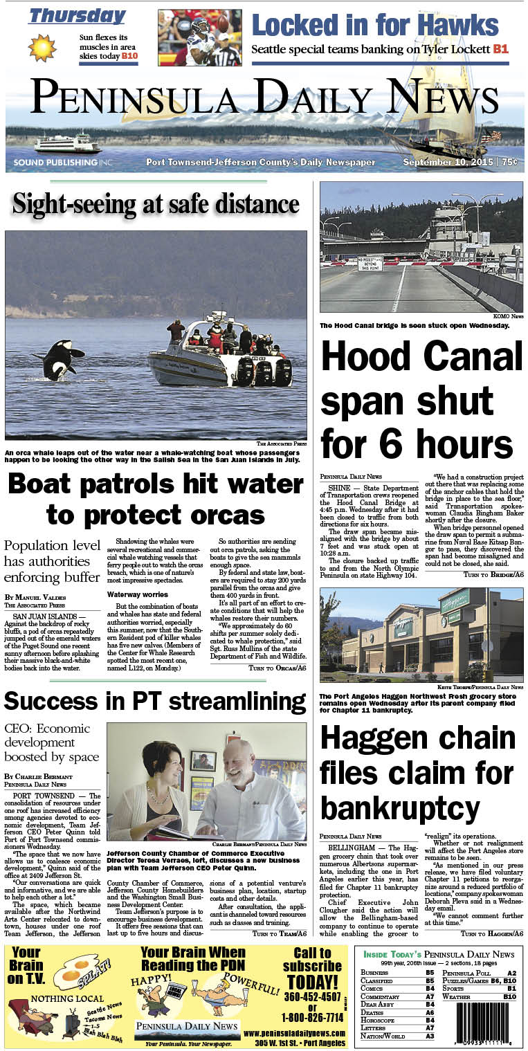 Today's front page tailored for the PDN's readers in Jefferson County. There's more inside that isn't online!