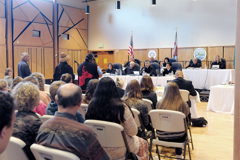 Members of the Quileute tribe perform the “Welcoming Song” on Thursday morning for the state Supreme Court justices
