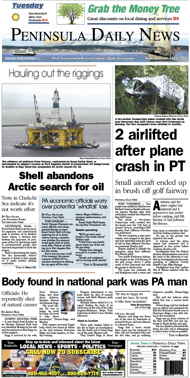 Today's front page tailored for the PDN's readers in Jefferson County. There's more inside that isn't online!