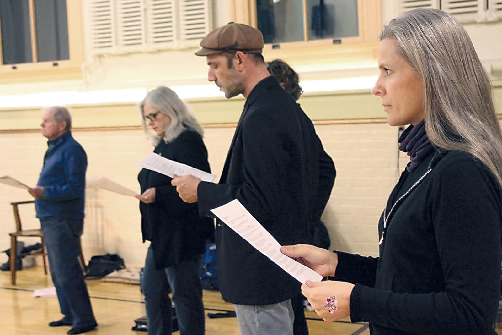 Rehearsing for tonight's opening of “A Memory