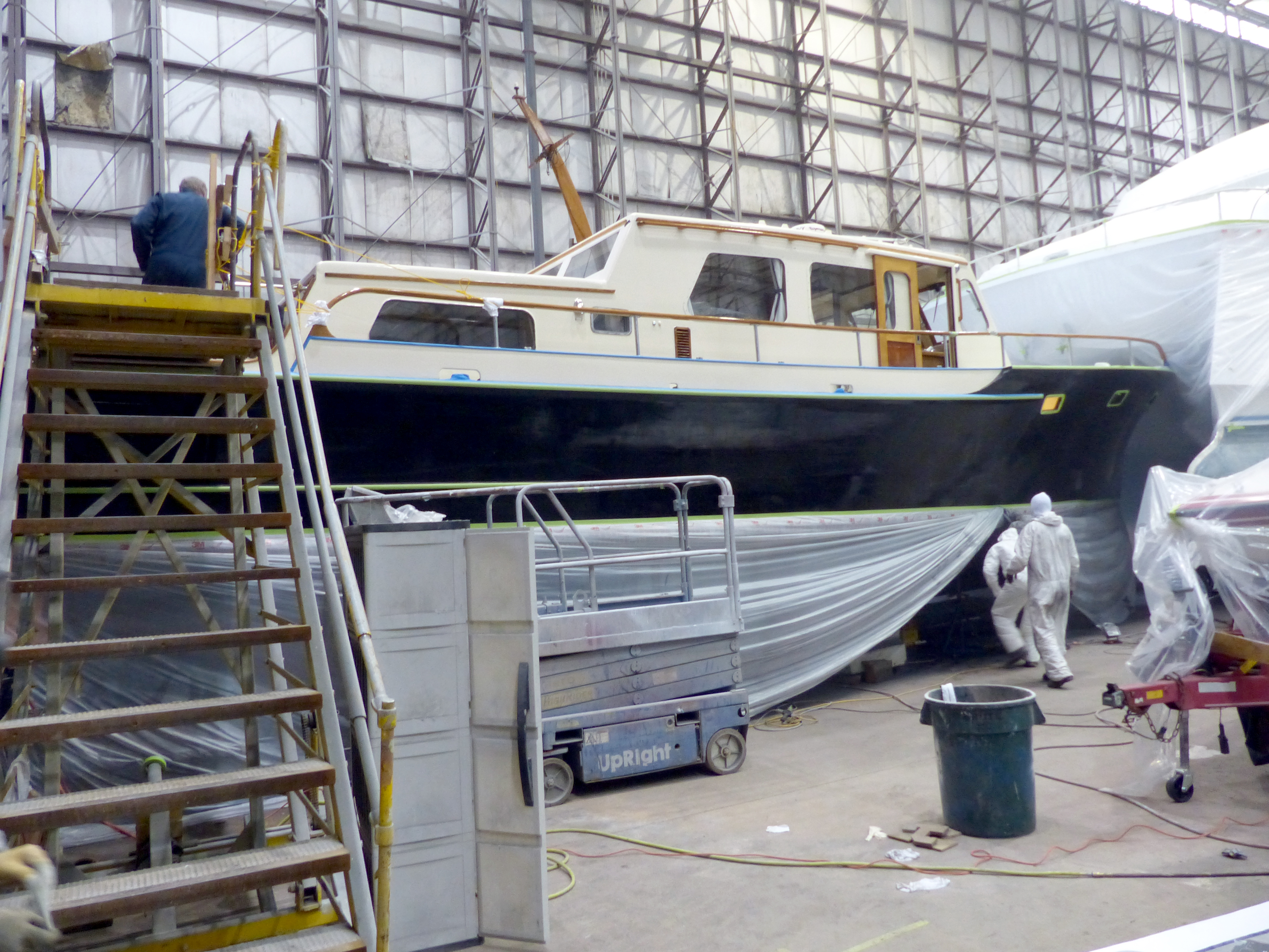 The admiral's barge Old Man IV in the Commander Building at Platypus Marine in Port Angeles. (David G. Sellars/for Peninsula Daily News)