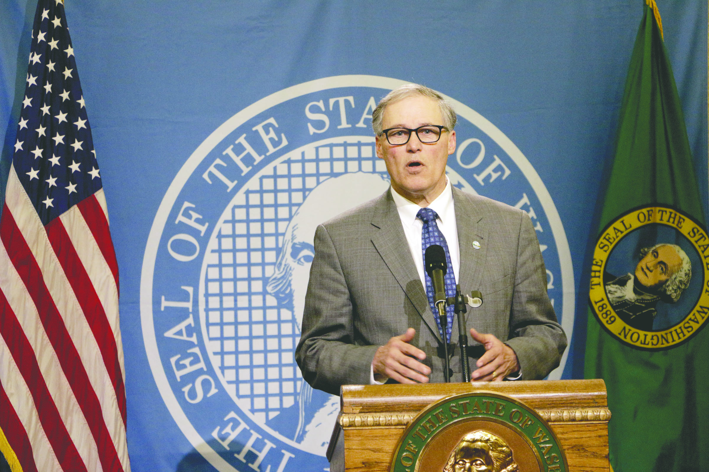 Gov. Jay Inslee announces the appointment of an acting secretary of the Department of Corrections on Monday in Olympia. Inslee also announced a resignation