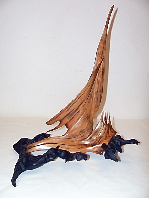 Tuttie Peetz's “Coming About” will be on display at the Olympic Driftwood Sculptors' Spring Driftwood Art Show this weekend. ()