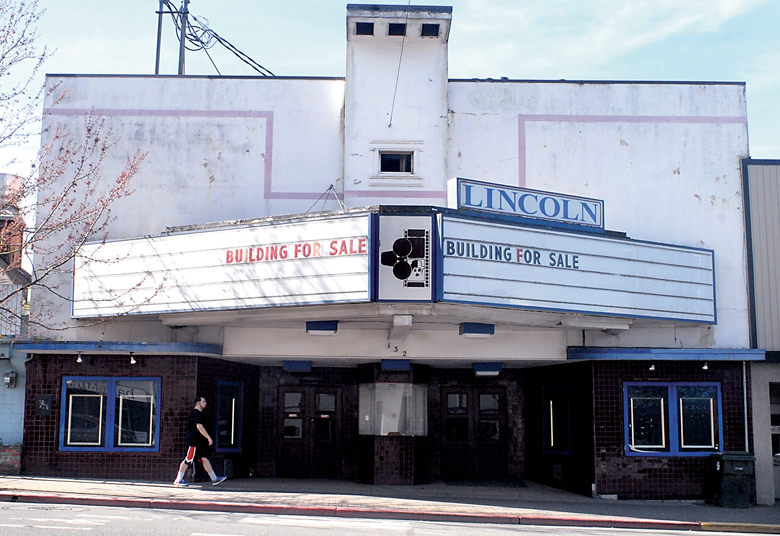 The shuttered Lincoln Theater in Port Angeles