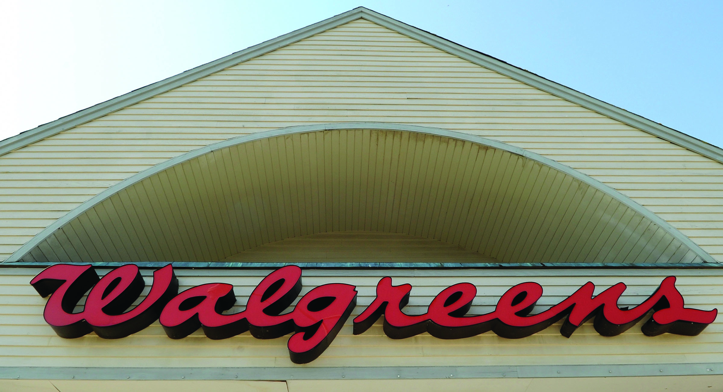 The sign above a Walgreens entrance is seen in Gloucester