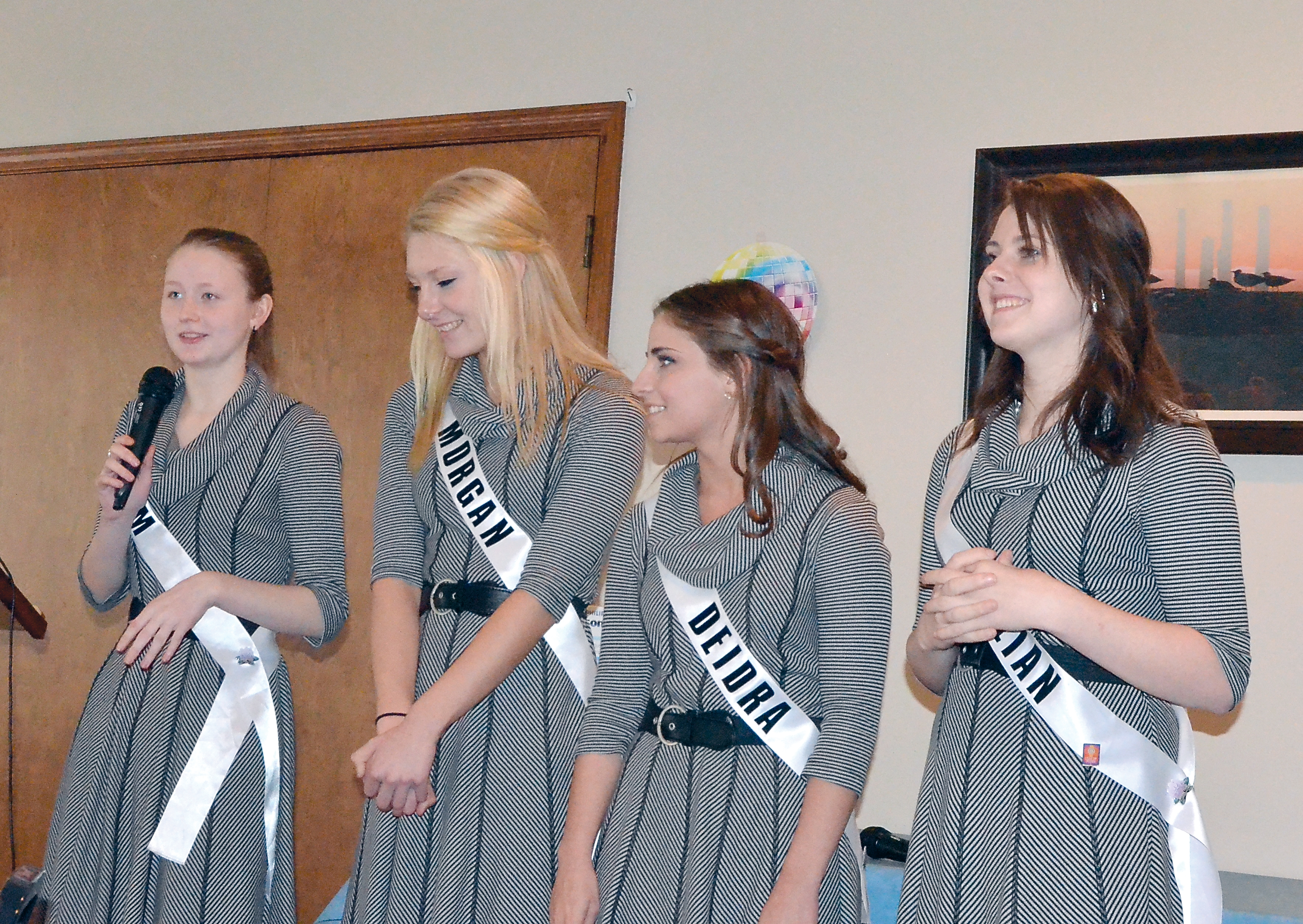 From left are Rhododendron Festival royalty Queen Sam Smith and Princesses Morgan Chaffee