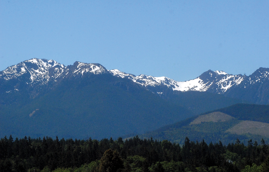 Snow on Klahhane Ridge in Olympic National Park south of Port Angeles is melting faster than normal because of warmer-than-normal conditions so far this spring. SNOTEL is an automated system of snowpack and related climate sensors operated by the Natural Resources Conservation Service. (Keith Thorpe/Peninsula Daily News)