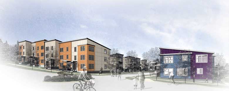 Shown is a rendering from the east side of Francis Street from the area where a new Boys & Girls Club facility will be located. ()