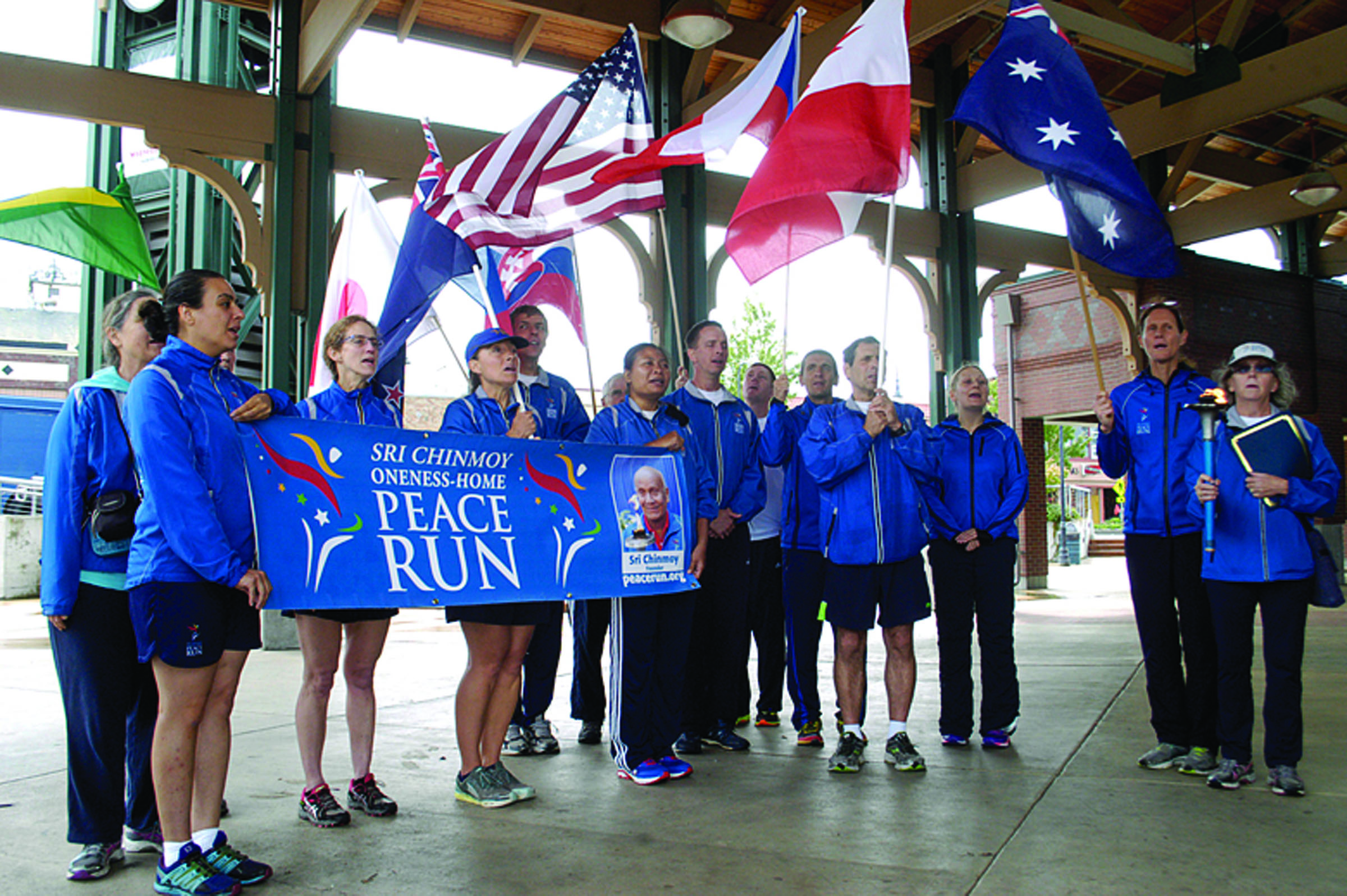 Participants in the Sri Chinmoy Oneness Home Peace Run