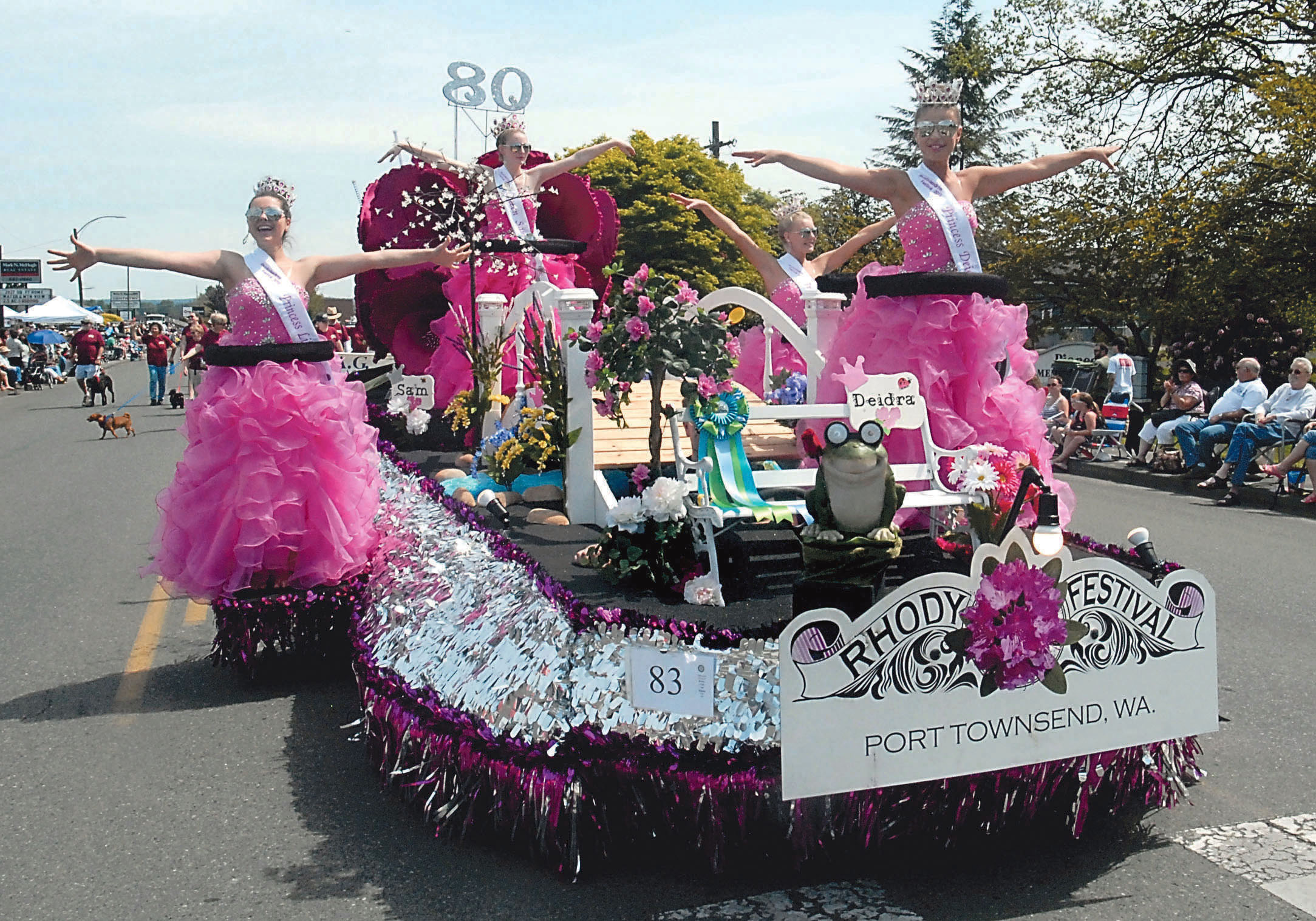 The 2015 Rhododendron Festival float as it appeared before last weekend’s fire. Here