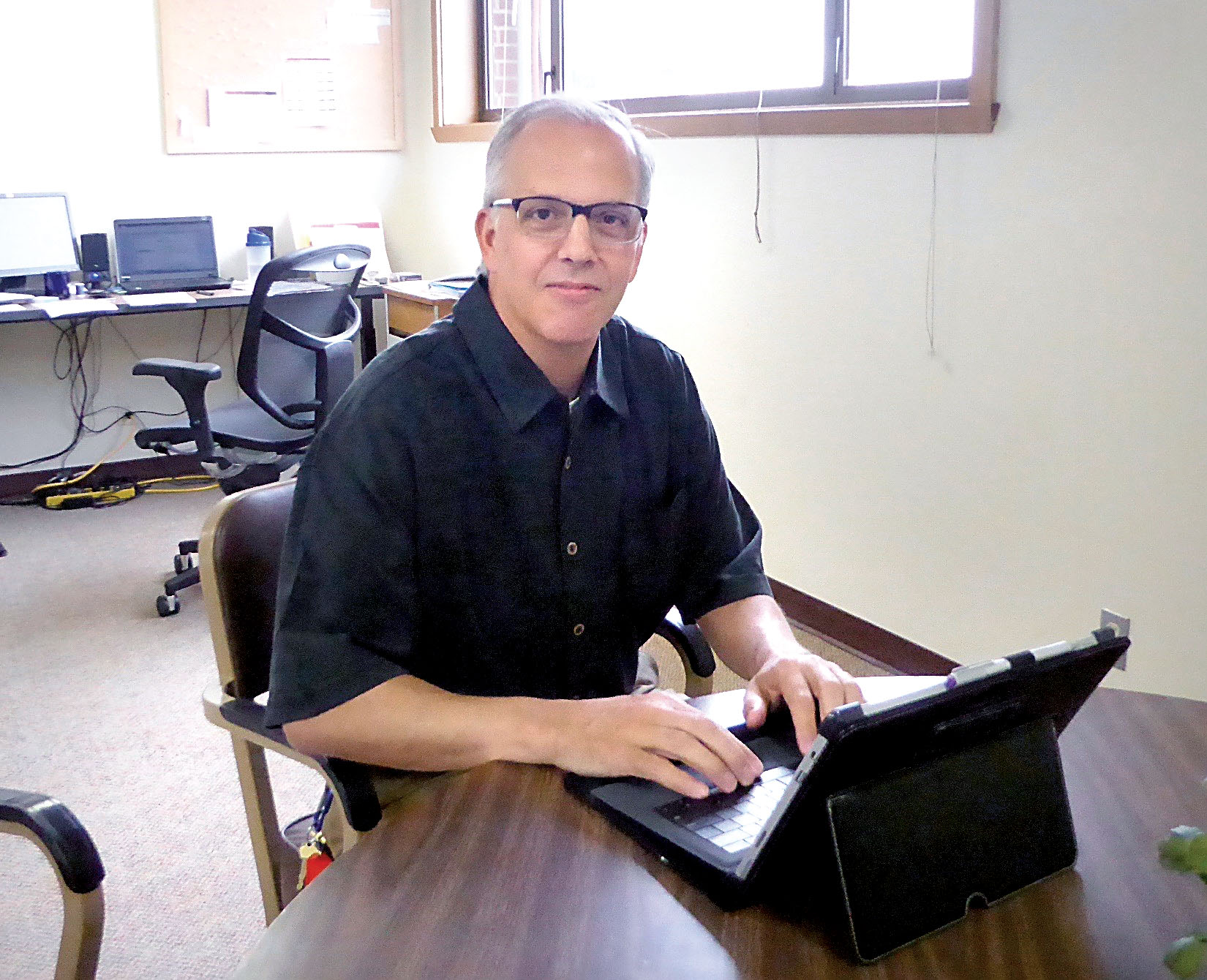 John A. Polm Jr. worked his first full day as Port Townsend School District superintendent Friday. (Charlie Bermant/Peninsula Daily News)