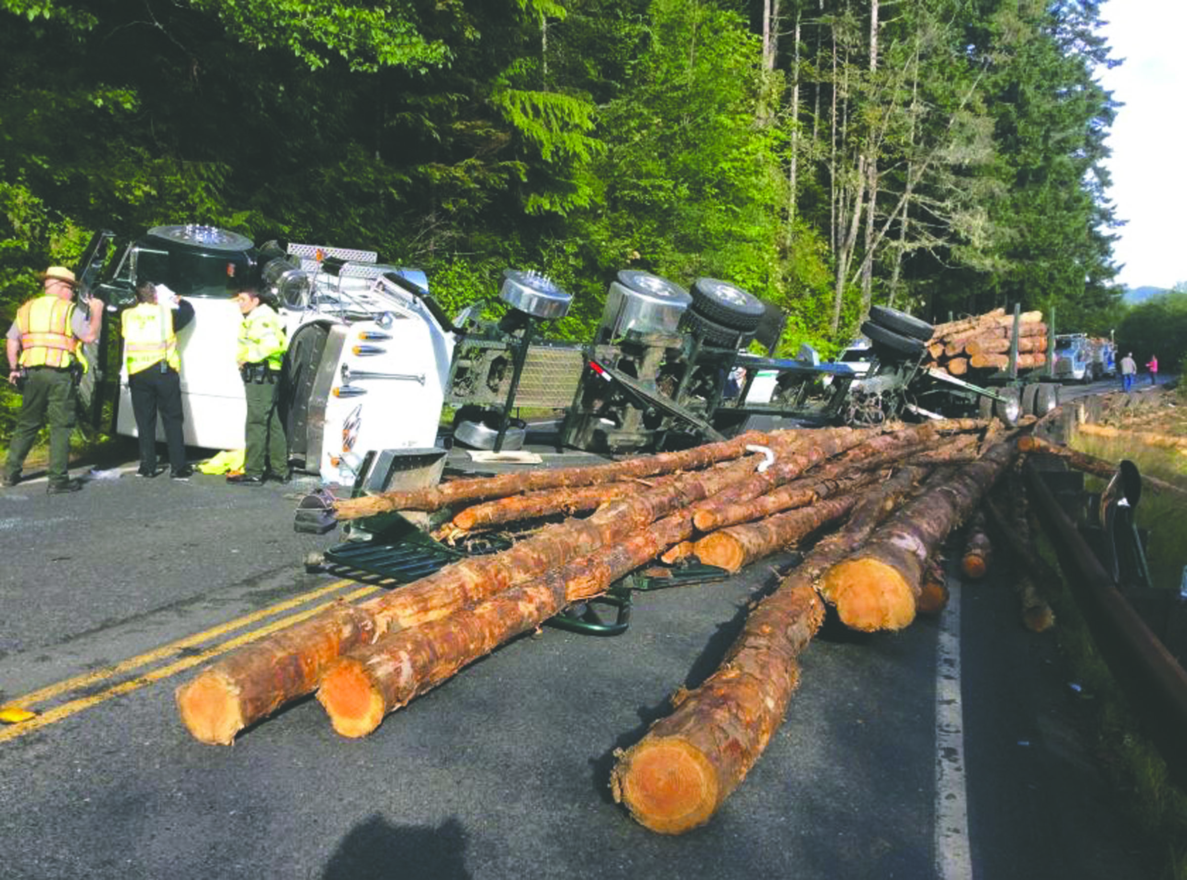 A log truck driven by Kenneth Ridout