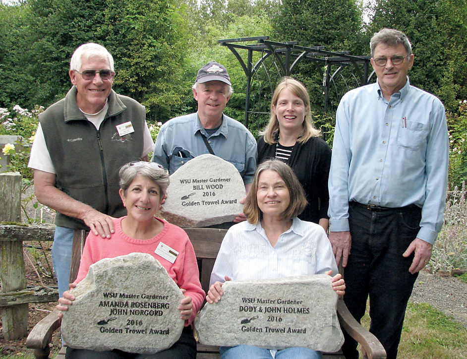 The WSU Clallam County Master Gardener Program presented Golden Trowel Awards to five veteran Master Gardeners on Wednesday