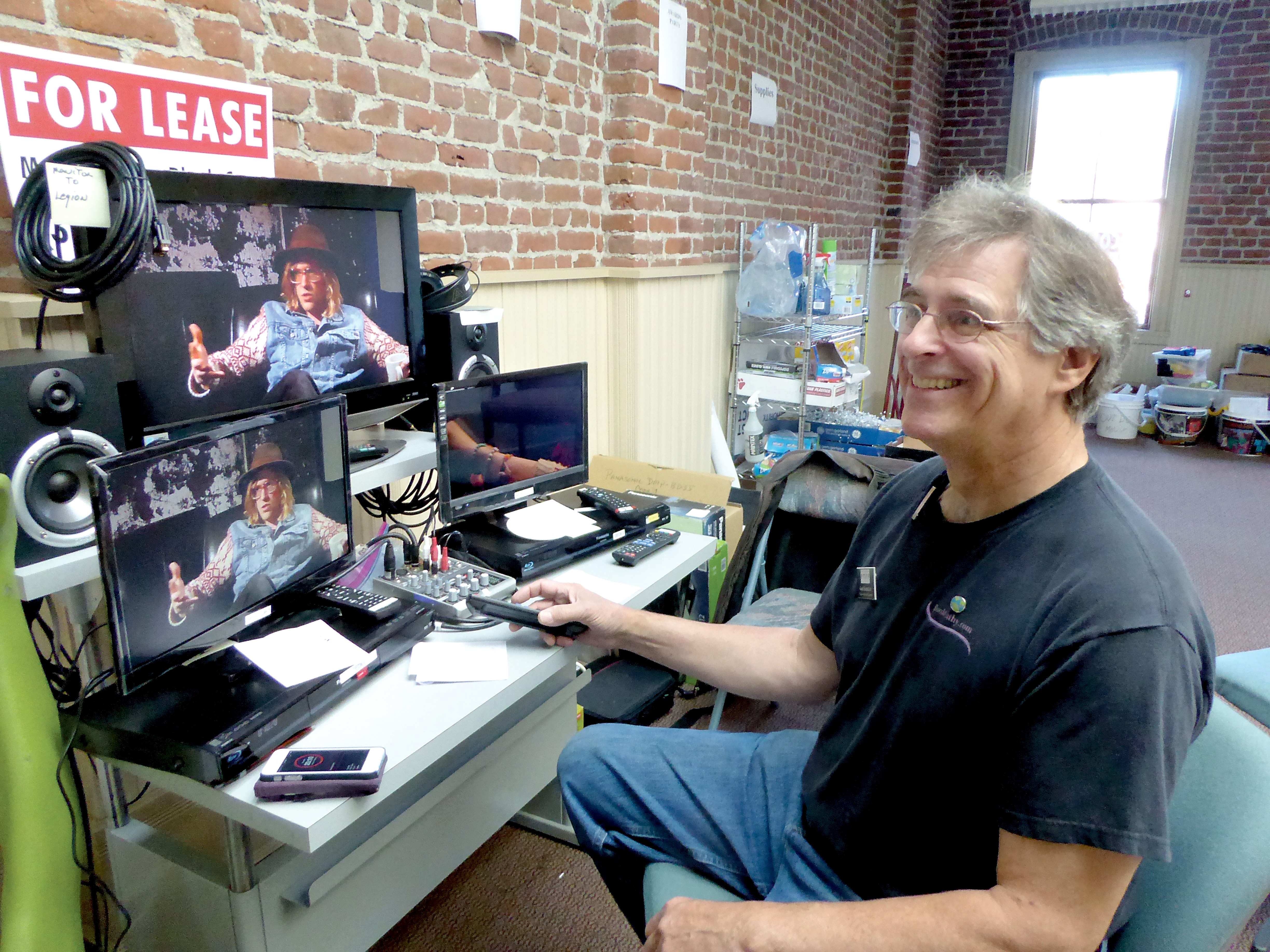 Port Townsend Film Festival operations manager Gary Engbrecht tests one of the projection systems that will be used at the festival
