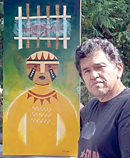 While his art is on display at the Peninsula College Longhouse in Port Angeles