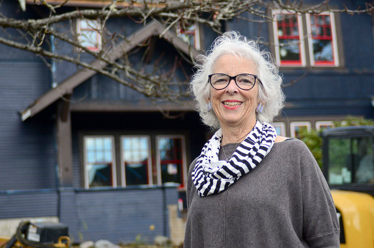 Betsy Schultz, executive director of the Captain Joseph House Foundation, said Captain Joseph House was about 80 percent finished Thursday. (Jesse Major/Peninsula Daily News)
