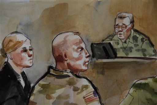 In this courtroom sketch