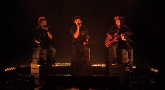 Emblem3 performs "Just the Way You Are" acoustically Wednesday. Fox TV