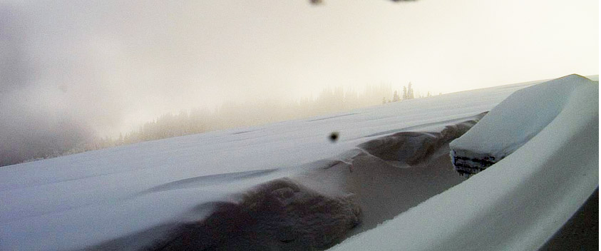 View from the Hurricane Ridge Visitor Center webcam at midafternoon today. National Park Service