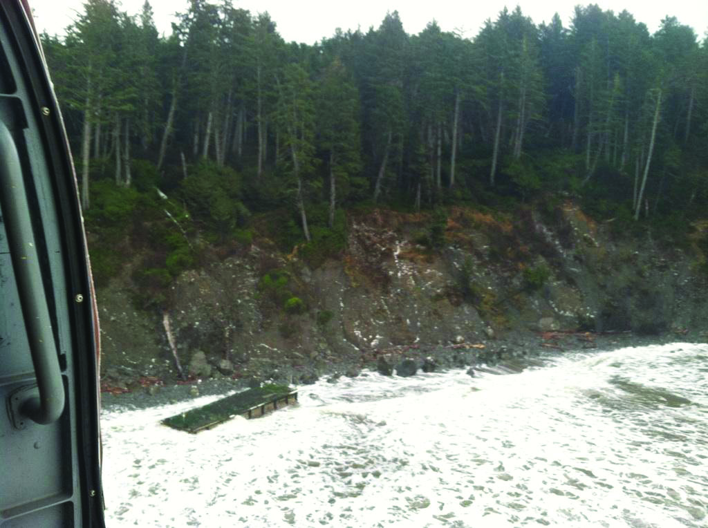 The dock is on a wilderness beach in Olympic National Park on Washington's rugged northwest coast. U.S. Coast Guard (click on photo to enlarge)