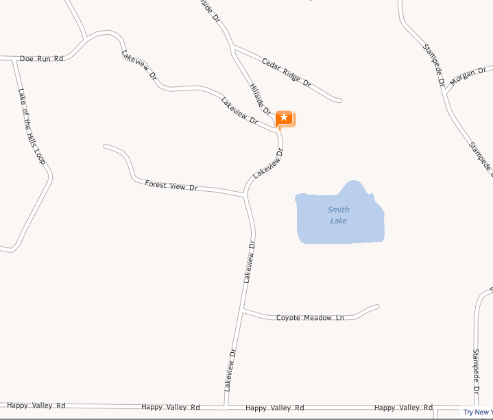Star indicates general Lakeview Drive vicinity in Sequim. Click on map to enlarge
